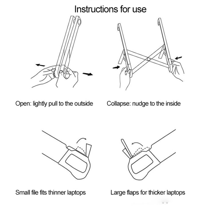 NEXSTAND Laptop Height Extender Holder Stand Folding Portable Computer Heat Dissipation Bracket, Size: 27x3.9x3.6cm(Black) - MacBook Holder by PMC Jewellery | Online Shopping South Africa | PMC Jewellery | Buy Now Pay Later Mobicred