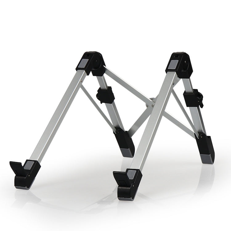 Aluminum Alloy Laptop Height Extender Holder Stand Folding Portable Computer Heat Dissipation Bracket, Size: 24.5x3.3x2.8cm(Black) - MacBook Holder by PMC Jewellery | Online Shopping South Africa | PMC Jewellery | Buy Now Pay Later Mobicred