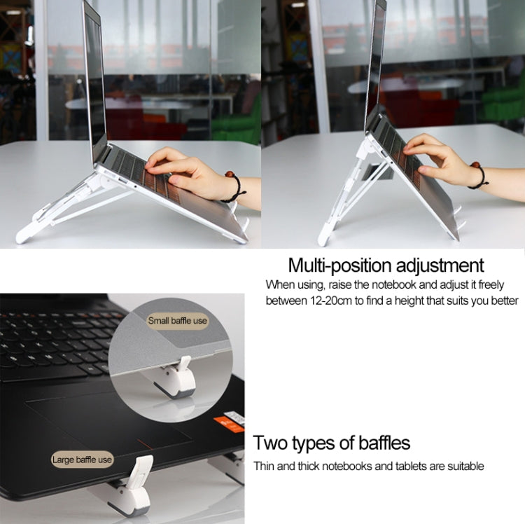 Aluminum Alloy Laptop Height Extender Holder Stand Folding Portable Computer Heat Dissipation Bracket, Size: 24.5x3.3x2.8cm(Black) - MacBook Holder by PMC Jewellery | Online Shopping South Africa | PMC Jewellery | Buy Now Pay Later Mobicred