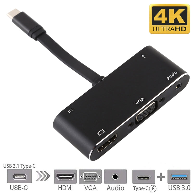 V126 UCB-C / Type-C Male to PD + HDMI + VGA + Audio + USB 3.0 Female 5 in 1 Converter - USB HUB by PMC Jewellery | Online Shopping South Africa | PMC Jewellery | Buy Now Pay Later Mobicred