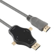 D65A 1.8m DisplayPort In & Mini DP In & USB-C / Type-C In to HDMI 4K Output Video Adapter Cable - Video & Audio Cable by PMC TechLife | Online Shopping South Africa | PMC TechLife | Buy Now Pay Later Mobicred
