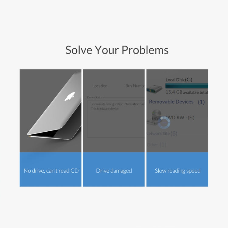 ORICO DVD-XD007 Portable USB 3.0 Interface External CD DVD Optical Drive CD/DVD-RW Recorder - free shipping - PMC Jewellery - Order now!