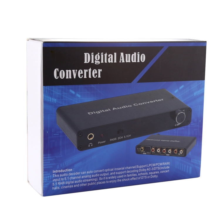 2CH Digital Audio Decoder Converter with Optical Toslink SPDIF Coaxial for Home Theater / PS4 / PS3 / XBOX360, Support Volume Control, AC-3, DTS - RCA Adapter by PMC Jewellery | Online Shopping South Africa | PMC Jewellery | Buy Now Pay Later Mobicred