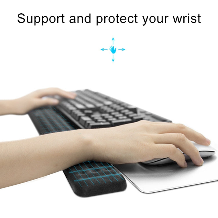 Mechanical Keyboard Wrist Rest Memory Foam Mouse Pad, Size : L (Grey)