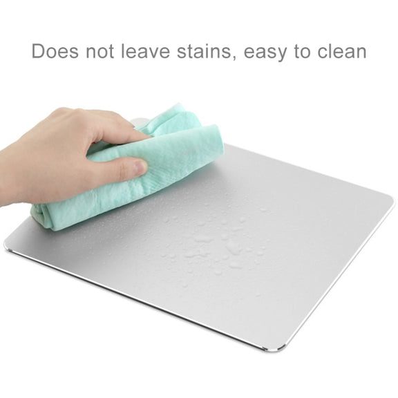 Aluminum Alloy Double-sided Non-slip Mat Desk Mouse Pad, Size : M(Silver)