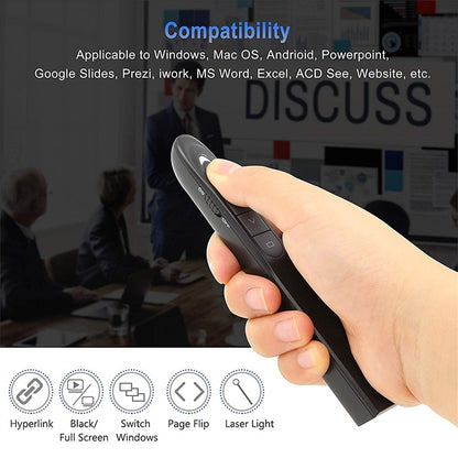 XM930 2.4GHz Wireless Laser PowerPoint Page Turning Pen Multimedia Wireless Presentation Projection Pen with USB Receiver, Support Low Battery Remind, Remote Control Distance: 100m(Black) -  by PMC Jewellery | Online Shopping South Africa | PMC Jewellery | Buy Now Pay Later Mobicred