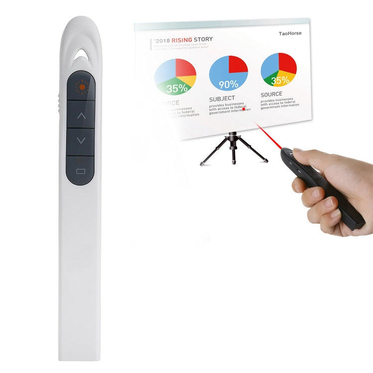 XM930 2.4GHz Wireless Laser PowerPoint Page Turning Pen Multimedia Wireless Presentation Projection Pen with USB Receiver, Support Low Battery Remind, Remote Control Distance: 100m(White) -  by PMC TechLife | Online Shopping South Africa | PMC TechLife | Buy Now Pay Later Mobicred