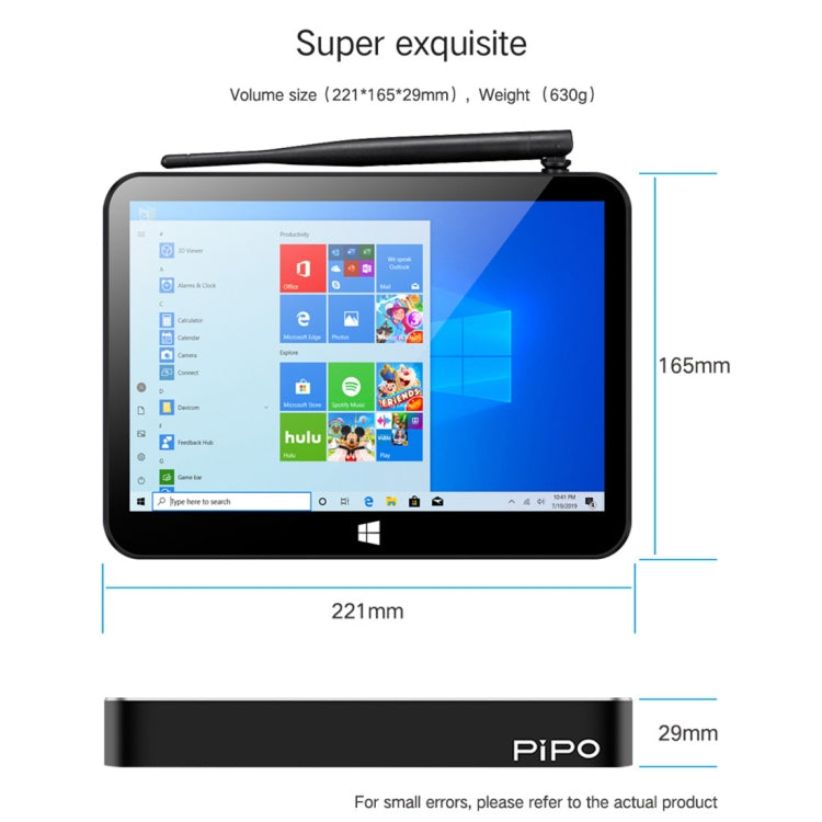 PiPo X11 TV Box Style Tablet Mini PC, 3GB+64GB, 9.0 inch Windows 10 Intel Celeron N4020 Quad Core up to 2.8GHz, US/EU Plug(Black) - free shipping - PMC Jewellery - Order now!