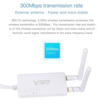VONETS VAP11S 2.4G Mini Wireless Bridge 300Mbps WiFi Repeater with 2 Antennas - free shipping - PMC Jewellery - Order now!