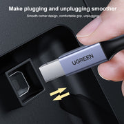 Ugreen Type-C / USB-C to Type-B Printer Nylon Braid Connect Data Cable, Length: 3m