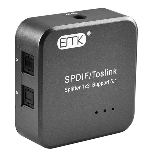 EMK 1 Input 3 Output Digital Optical Audio SPDIF Toslink Splitter Adapter (Silver Grey) - free shipping - PMC Jewellery - Order now!