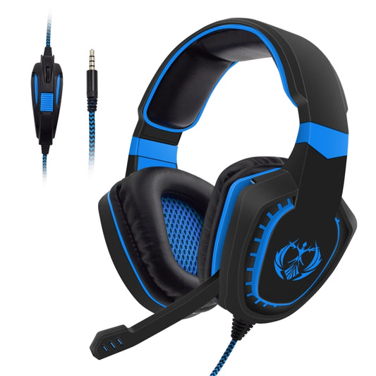 SADES AH-28 3.5mm Plug Wire-controlled Noise Reduction E-sports Gaming Headset with Retractable Microphone, Cable Length: 2m(Black Blue) - free shipping - PMC Jewellery - Order now!