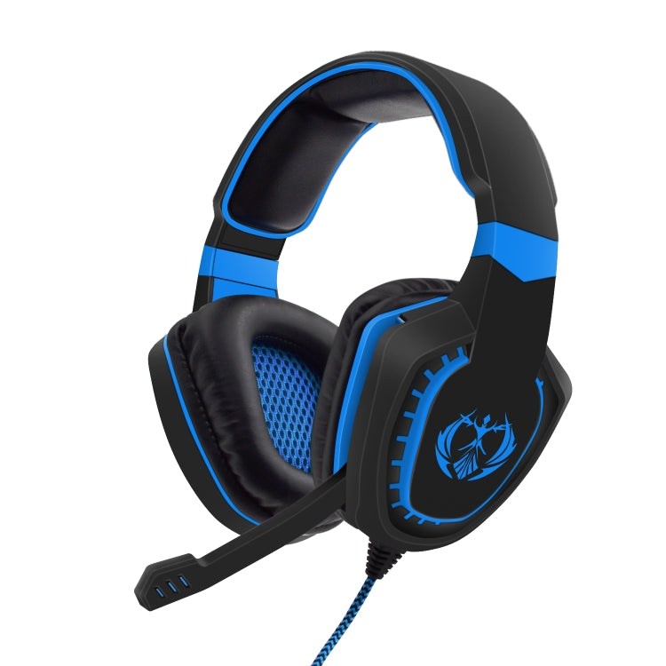 SADES AH-28 3.5mm Plug Wire-controlled Noise Reduction E-sports Gaming Headset with Retractable Microphone, Cable Length: 2m(Black Blue) - free shipping - PMC Jewellery - Order now!