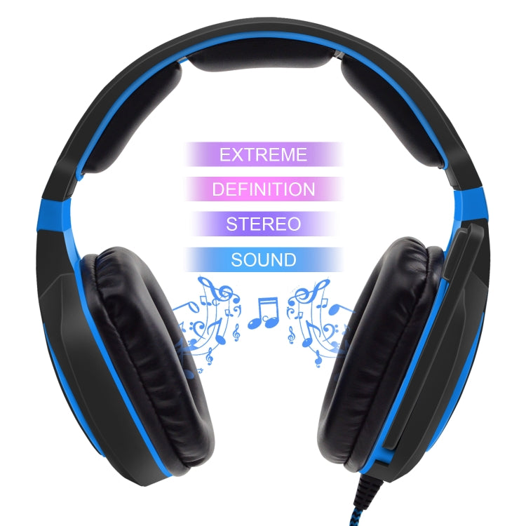 SADES AH-28 3.5mm Plug Wire-controlled Noise Reduction E-sports Gaming Headset with Retractable Microphone, Cable Length: 2m(Black Blue) - free shipping - PMC Jewellery - Order now!