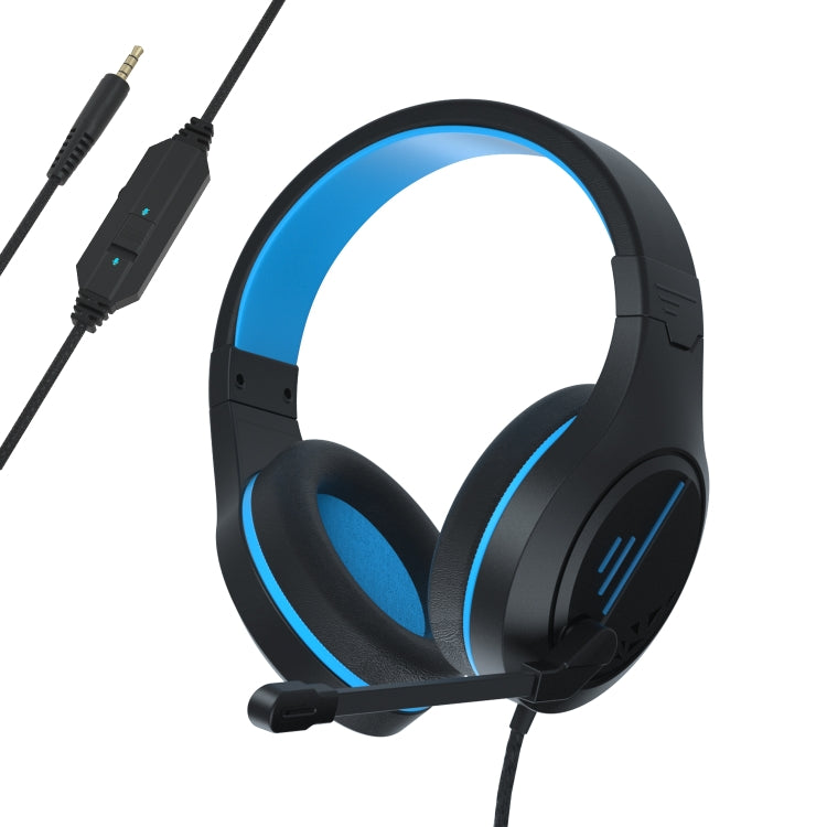 SADES MH601 3.5mm Plug Wire-controlled Noise Reduction E-sports Gaming Headset with Retractable Microphone, Cable Length: 2.2m(Black Blue) - free shipping - PMC Jewellery - Order now!