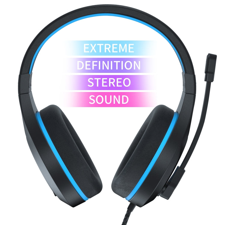 SADES MH601 3.5mm Plug Wire-controlled Noise Reduction E-sports Gaming Headset with Retractable Microphone, Cable Length: 2.2m(Black Blue) - free shipping - PMC Jewellery - Order now!