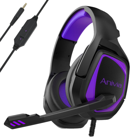 SADES MH602 3.5mm Plug Wire-controlled E-sports Gaming Headset with Retractable Microphone, Cable Length: 2.2m(Black purple) - free shipping - PMC Jewellery - Order now!