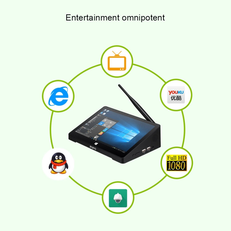 PiPo X8 Pro TV Box Style Mini PC, 4GB + 64GB, 7 inch Windows 10, Intel Celeron N4020 Dual Core, Support TF Card / Bluetooth / WiFi / LAN / HDMI, US/EU Plug - free shipping - PMC Jewellery - Order now!