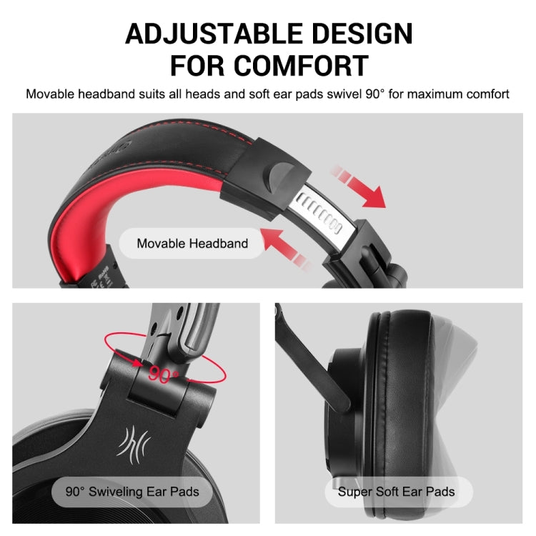 OneOdio A71M Head-mounted Noise Reduction Wired Headphone with Microphone(Black)