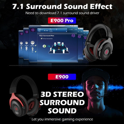 EKSA E900 Pro 7.1 Gaming Wire-Controlled Head-mounted USB Luminous Gaming Headset with Microphone(Black) - free shipping - PMC Jewellery - Order now!