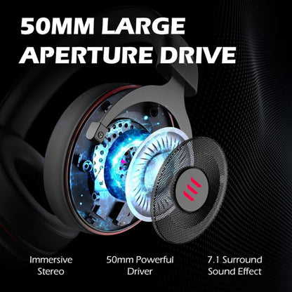 EKSA E900 Pro 7.1 Gaming Wire-Controlled Head-mounted USB Luminous Gaming Headset with Microphone(Black) - free shipping - PMC Jewellery - Order now!