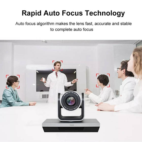 YANS YS-H210U USB HD 1080P 10X Zoom Lens Video Conference Camera with Remote Control, US Plug(Grey)