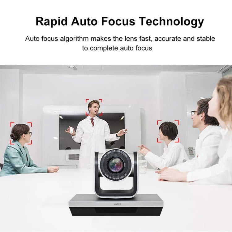 YANS YS-H210U USB HD 1080P 10X Zoom Lens Video Conference Camera with Remote Control, US Plug(Grey)