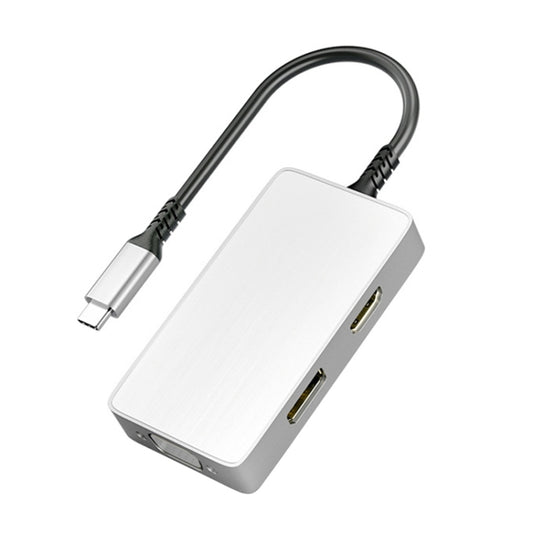 ULT-unite 5 in 1 USB-C / Type-C to 3.5mm Audio + VGA + DP + HDMI + PD Port Multifunctional HUB Adapter(White) - free shipping - PMC Jewellery - Order now!