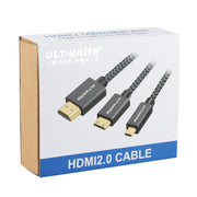 ULT-unite Gold-plated Head HDMI 2.0 Male to Male Nylon Braided Cable, Cable Length: 1.2m(Black)