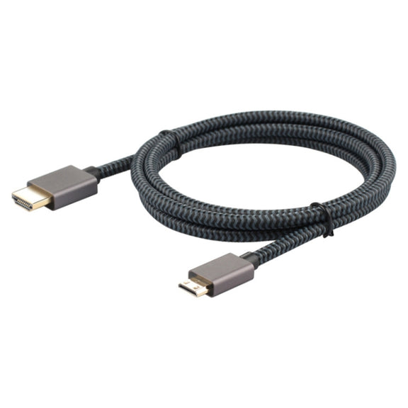 ULT-unite Gold-plated Head HDMI 2.0 Male to Mini HDMI Male Nylon Braided Cable, Cable Length: 1.2m(Black)