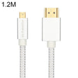 ULT-unite Gold-plated Head HDMI Male to Micro HDMI Male Nylon Braided Cable, Cable Length: 1.2m (Silver) - free shipping - PMC TechLife - Order now!