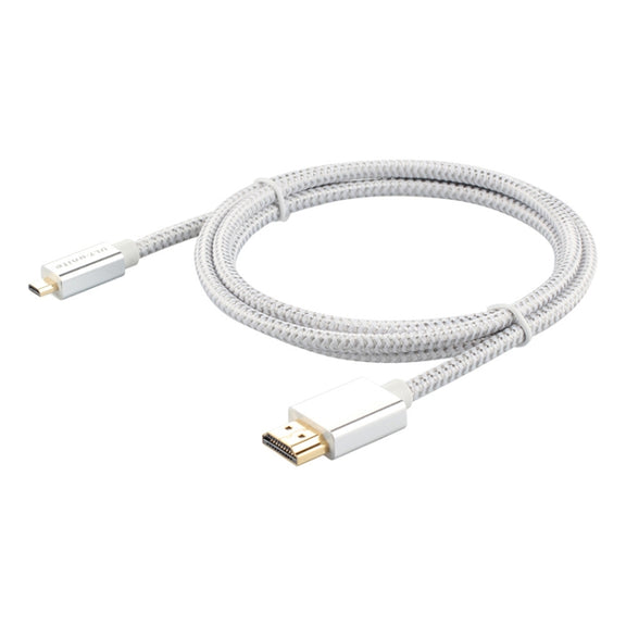 ULT-unite Gold-plated Head HDMI Male to Micro HDMI Male Nylon Braided Cable, Cable Length: 1.2m (Silver)