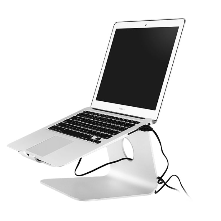 SOPI ZJ-001 Classic Style Aluminum Cooling Stand with Cool Fan for Laptop, Suitable for Mac Air, Mac Pro,  iPad, and Other Laptops (Silver) - Laptop Stand by PMC Jewellery | Online Shopping South Africa | PMC Jewellery | Buy Now Pay Later Mobicred