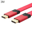 4K 60Hz DisplayPort 1.2 Male to DisplayPort 1.2 Male Aluminum Shell Flat Adapter Cable, Cable Length: 3m (Red) -  by PMC TechLife | Online Shopping South Africa | PMC TechLife | Buy Now Pay Later Mobicred