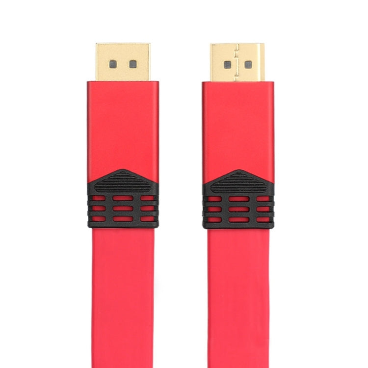 4K 60Hz DisplayPort 1.2 Male to DisplayPort 1.2 Male Aluminum Shell Flat Adapter Cable, Cable Length: 3m (Red)