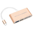 COMBO T-693 5 in 1 USB-C / Type-C to SD / TF / Micro SD Card Slot + USB 3.0 + USB 2.0Ports OTG HUB Card Reader(Gold) - free shipping - PMC TechLife - Order now!
