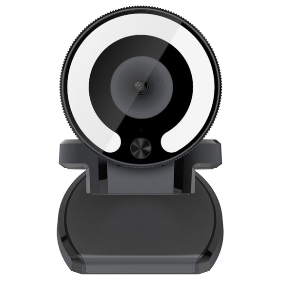 Landshine 90 Degree Wide-angle 2K USB Autofocus Computer Live Beauty HD Camera with Ring Light