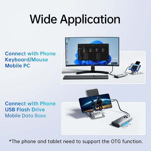 ORICO PW11-5P Type-C / USB-C 5-in-1 5Gbps Multifunction Docking Station(Silver)