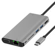 Onten 9591BD 8 in 1 USB-C / Type-C to PD USB-C / Type-C Charging + Gigabit Ethernet + Dual USB 3.0 + HDMI + VGA + SD Card Slot + 3.5mm AUX HUB(Grey) - free shipping - PMC TechLife - Order now!