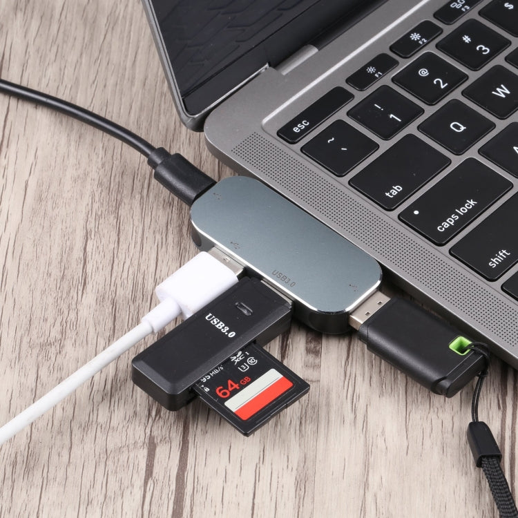 4 in 1 USB-C / Type-C Male to USB-C / Type-C + USB 3.0 + Dual USB Female Adapter - Cable & Adapters by PMC Jewellery | Online Shopping South Africa | PMC Jewellery | Buy Now Pay Later Mobicred