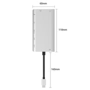 Onten 9591BD 8 in 1 USB-C / Type-C to PD USB-C / Type-C Charging + 100M Ethernet Port + Dual USB 3.0 + HDMI + VGA + SD Card Slot + 3.5mm AUX HUB (Silver)