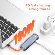 ROCK TR21 USB-C / Type-C to HDMI + USB3.0 x 3 + PD 4K 60Hz 5 in 1 Docking Station