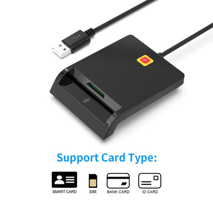 Rcoketek CR301 Smart CAC Card Reader USB 2.0 Bank Card SIM Card Tax Reader (Black) -  by PMC Jewellery | Online Shopping South Africa | PMC Jewellery | Buy Now Pay Later Mobicred