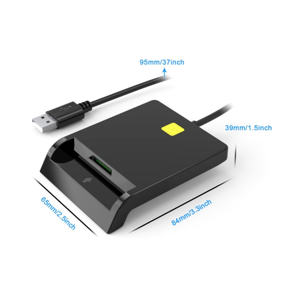 Rcoketek CR301 Smart CAC Card Reader USB 2.0 Bank Card SIM Card Tax Reader (Black)