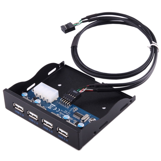 3.5 inch Floppy Expansion Bay Front Panel 4 Ports USB 2.0 HUB  Adapter Connector(Black) - free shipping - PMC Jewellery - Order now!