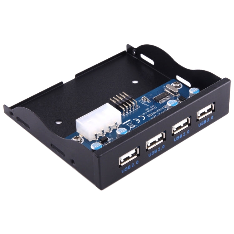 3.5 inch Floppy Expansion Bay Front Panel 4 Ports USB 2.0 HUB  Adapter Connector(Black) - free shipping - PMC TechLife - Order now!