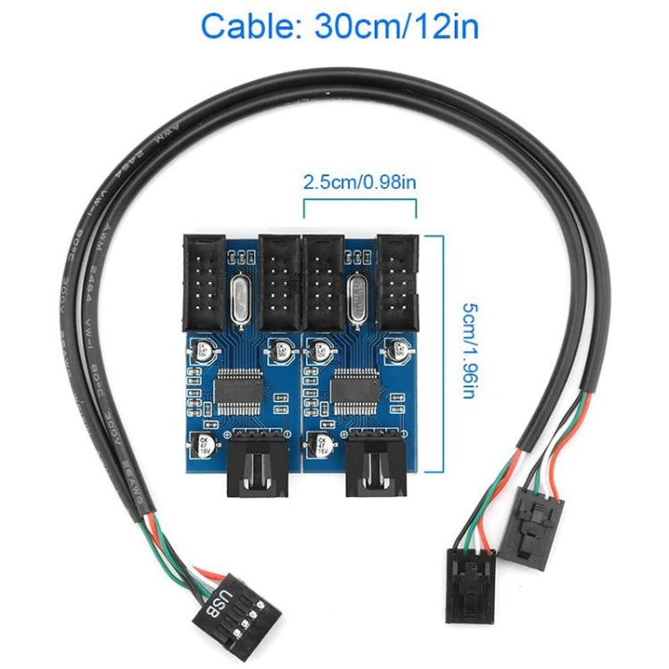 Rocketek HC427 9 Pin USB2.0 HUB Adapter One-to-Four Splitter Circuit Board - USB 2.0 HUB by ROCKETEK | Online Shopping South Africa | PMC Jewellery | Buy Now Pay Later Mobicred