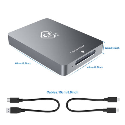 Rocketek CR325 USB3.1 Gen2 CFexpress Type B Card Reader (Silver Grey) - free shipping - PMC Jewellery - Order now!