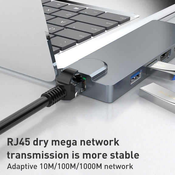 Rocketek SHL731 8 in 1 60W PD / RJ45 / 4K HDMI / USB 3.0 HUB Adapter for Surface Pro 3 / 4 / GO