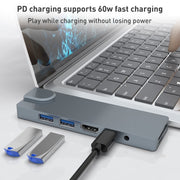 Rocketek SHL731 8 in 1 60W PD / RJ45 / 4K HDMI / USB 3.0 HUB Adapter for Surface Pro 3 / 4 / GO
